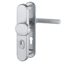 Hoppe Garniture de rechange de sécurité Amsterdam - Sur Plaque longue pz72, épaisseur de porte 42-47 mm, avec protection nucléaire recouvrement, acier inoxydable mat, 1 pièce, 3662149