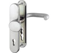 Hoppe Garniture de rechange de sécurité Paris - Sur Plaque longue Profil Protection éloignement 92 mm, pour épaisseur de porte 67-72 mm, SST 8, sans Kern Cylindre, acier inoxydable mat, 1 pièce, 3898792