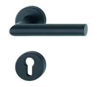 Hoppe Poignée de porte Amsterdam 12033236 sur rosace PZ en acier inoxydable noir mat