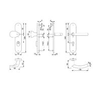 Hoppe HOPPE Garniture de protection contre l'humidité Plaque longue, PZ, 8/72 Trondh. E86G/3331/3310 F69,TS 37-42 Quantité:1