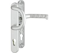 HOPPE Kit de rechange Liverpool - PZ 92 mm - Ensemble de porte d'entrée - Plaque étroite - Argenté - Poignée à étrier