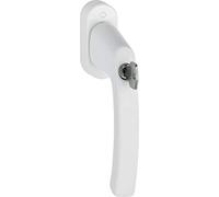 Hoppe Poignée de fenêtre LIÈGE-Secu100 11780666 - Avec cylindre de fermeture à bouton-poussoir - 7 x 40 cm - Blanc