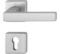 Hoppe Poignée de porte Austin avec rosace PZ ignifuge Önorm B3859 en aluminium effet acier inoxydable