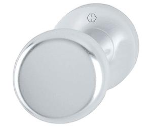 Hoppe Poignée de porte en aluminium Bouton fixe sur rosace ronde Forme cylindrique Argenté anodisé
