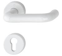 HOPPE Série Paris K138/15/15S Poignée de porte en plastique Blanc 8 mm PZ F9016 Blanc 40-44 mm Ambidextre européen