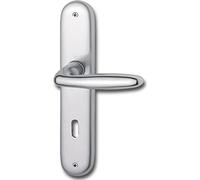 HOPPE Verona 2949501 Poignée de porte sur plaque longue Distance 90 mm pour porte de 37-47 mm Argenté anodisé