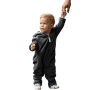 HOPPEDIZ® Combinaison polaire 48-52 anthracite | Pour porte-bébé, écharpe et coque bébé, jambes extra-longues, revers qui réchauffent mains et pieds, polaire chaude