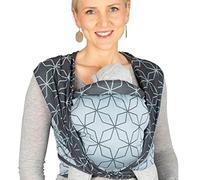Hoppediz Écharpe de Portage Bébé, nouveau-nés dès la naissance (3-30 kg), 100% coton, Malmö aqua 4,60 m