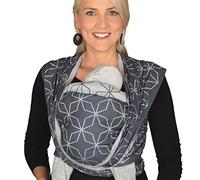 Hoppediz Écharpe de Portage Bébé, nouveau-nés dès la naissance (3-30 kg), 100% coton, Malmö denim 5,40 m