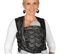 Hoppediz Écharpe de portage tissée dès la naissance, Amsterdam Black 4,60 m | Écharpe de portage ergonomique pour nouveau-nés et tout-petits, notice incluse