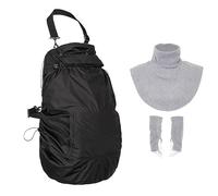 Hoppediz Housse de portage 3 en 1 en polaire universelle chaude pour porte-bébé et porte-bébé avec housse de pluie, col châle et chauffe-mains, pierre