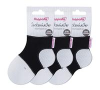 Hoppediz Lot de 3 supports de chaussettes unisexes pour bébé, Noir, taille unique