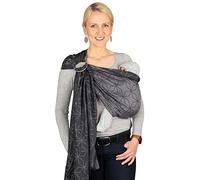 Hoppediz Ring-Sling, Porte-bébé pour les Nouveau-nés et Bébés, Écharpe de portage avec deux anneaux en aluminium, 0-36 mois, 3-20 kg, Malmö pierre