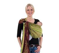 Hoppediz Ring-Sling, Porte-bébé pour les Nouveau-nés et Bébés, Écharpe de portage avec deux anneaux en aluminium, 0-36 mois, 3-20 kg, Marrakesch kiwi
