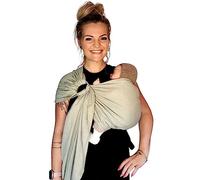 Hoppediz Ring-Sling, Porte-bébé pour les Nouveau-nés et Bébés, Écharpe de portage avec deux anneaux en aluminium, 0-36 mois, 3-20 kg, Elbe