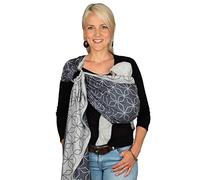 Hoppediz Ring-Sling, Porte-bébé pour les Nouveau-nés et Bébés, Écharpe de portage avec deux anneaux en aluminium, 0-36 mois, 3-20 kg, Malmö denim