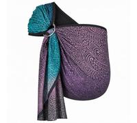 Hoppediz Ring-Sling, Porte-bébé pour les Nouveau-nés et Bébés, Écharpe de portage avec deux anneaux en aluminium, 0-36 mois, 3-20 kg, Jaipur noir