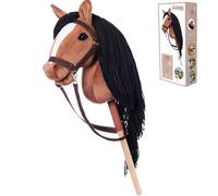 HOPPIHORSE Sport Edition Hobby Horse, A3 Taille, Têtes de Cheval à Chevaucher avec Bride, Rênes, Sangle d'Épaule, Queue, Poignée en Silicone dans Une Boîte-Cadeau, Cheval Baton, Cheval de Passe