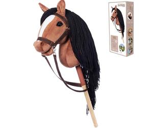 HOPPIHORSE Sport Edition Hobby Horse, A3 Taille, Têtes de Cheval à Chevaucher avec Bride, Rênes, Sangle d'Épaule, Queue, Poignée en Silicone dans Une Boîte-Cadeau, Cheval Baton, Cheval de Passe