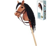HOPPIHORSE Sport Edition Hobby Horse, A4 Taille, Têtes de Cheval à Chevaucher avec Bride, Rênes, Sangle d'Épaule, Queue, Poignée en Silicone dans Une Boîte-Cadeau, Cheval Baton, Cheval de Passe