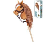 HOPPIHORSE Sport Edition Hobby Horse, A4 Taille, Têtes de Cheval à Chevaucher avec Bride, Rênes, Sangle d'Épaule, Queue, Poignée en Silicone dans Une Boîte-Cadeau, Cheval Baton, Cheval de Passe