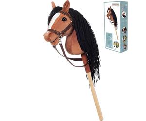 HOPPIHORSE Sport Edition Hobby Horse, A4 Taille, Têtes de Cheval à Chevaucher avec Bride, Rênes, Sangle d'Épaule, Queue, Poignée en Silicone dans Une Boîte-Cadeau, Cheval Baton, Cheval de Passe