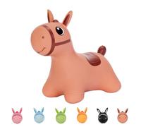 Hoppimals Cheval Sauteur pour la Gymnastique et la dextérité pour Enfants avec Pompe - Marron