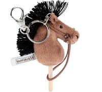 Hoppimals Hoppihorse by Porte-clés Mini Cheval Bâton avec Rênes Réelles - Tête de Cheval en Peluche sur Bâton en Bois - Miniature Hobby Horse
