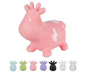 Hoppimals Tootiny Animal Sauteur Gonflable Vache, Animal Sauteur, Jouet Sauteur Gonflable - Développe la motricité - A partir de 12 Mois - avec Pompe à air Incluse