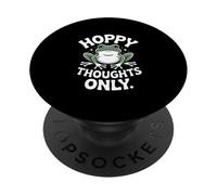 Hoppy Thoughts Only Cute Frog Pun Pun Spring Happy PopSockets PopGrip Adhésif