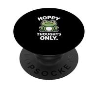 Hoppy Thoughts Only Cute Frog Pun Pun Spring Happy PopSockets PopGrip Adhésif