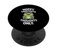 Hoppy Thoughts Only Cute Frog Pun Pun Spring Happy PopSockets PopGrip Adhésif