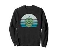 Hops Lover Vintage Beer Graphic Dark Sunset Hop Illustration Sweatshirt