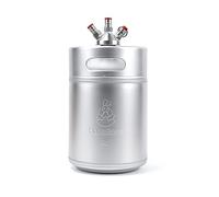 Hopsbrew Mini 304 Edelstahl Keg Growler (5L Standard Silber mit Speer)