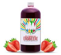 Hopser Food Fun Rainbow Slush Sirop sans AZO | Bouteille de 1 l | Concentré pour machine à glace, machines à glace, machines à glace, boissons 1:5 à 1:20 (fraise)