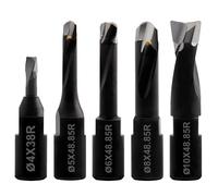 Hopson Tools Lot de 5 embouts en carbure solide pour machines à joindre Domino comprenant 5 embouts en carbure massif de 4 mm, 5 mm, 6 mm, 8 mm et 10 mm, 5 pièces