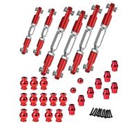 HopsupRC Pièce de mise à niveau pour Arrma Senton MEGA550/Granite MEGA550, tendeurs réglables en aluminium, maillons de carrossage, maillons d'orteils et boule de pivot en alliage, ensemble de boules pivotantes anti-chocs, rouge