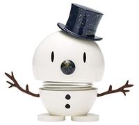 Hoptimist Décoration de Noël Bonhomme de Neige Taille S 9,5×5,9×7,8 cm Blanc/Bleu