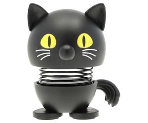Hoptimist Chat Noir, Figurine Joyeuse, Figurine d'animal à secouer, décoration scandinave pour Maison, Bureau et Salon, Super idée Cadeau, 4,3 x 4,2 x 5,3 cm, XS, Noir