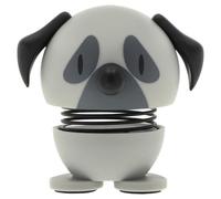 Hoptimist Chien Carlin, Figurine Joyeuse, Figurine d'animal à secouer, décoration scandinave pour Maison, Bureau et Salon, Super idée Cadeau, 4,4 x 4,8 x 4,9 cm, XS, Gris