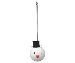 Hoptimist Décoration de Noël Bonhomme de Neige 5,2 x 5,8 x 6,8 cm 2 pièces Blanc Ambiance Festive Cadeau Joyeux