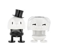 Hoptimist Bride & Groom Paar Small, Wackelfigur, Wackel Figur, Dekoidee, Kunststoff, Weiß / Schwarz, 6.5 cm, 26135