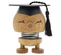 Hoptimist IQ Bimble, Figurine en Bois & Porte-Bonheur, décoration de Remise de diplôme, Design scandinave, idée Cadeau d’Examen ou de Fin d’études, Figurine Amusante en chêne, 6,3 x 6 x 7,2 cm, Petit