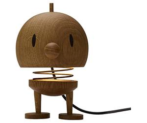 Hoptimist Lampe, lampe de table Bumble en chêne, design scandinave, lampe pour salon, chambre, bureau & chambre d’enfant, lampe décorative en bois, 2 watts, 15 x 10 cm, chêne, grand format