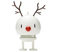 Hoptimist Renne Bumble M Blanc - Figurine À Secouer, Décoration Scandinave, Salon, Bureau, Salle De Bain, Cadeau Original - Abs/Acier