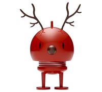 Hoptimist Renne Bumble M Rouge - Figurine À Secouer, Décoration Scandinave, Salon, Bureau, Salle De Bain, Cadeau Original - Abs/Acier