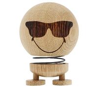Hoptimist Smiley Cool en Bois, Figurine à secouer, décoration scandinave pour Le Salon, Le Bureau, Le Couloir, la Salle de Bain, Super Cadeau, 7,5 x 7,5 x 10,5 cm, Moyen, chêne Brut