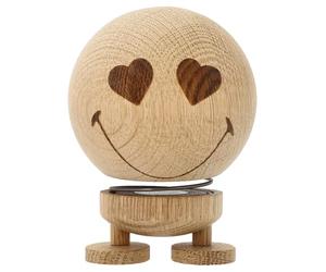 Hoptimist Smiley Love en Bois, Figurine à secouer, décoration scandinave pour Le Salon, Le Bureau, Le Couloir, la Salle de Bain, Super Cadeau, 7,5 x 7,5 x 10,5 cm, Moyen, chêne Brut