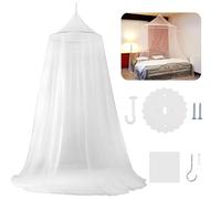 Hopton Moustiquaire de lit, grande moustiquaire, à mailles fines, lit double, lit simple, avec crochets adhésifs et vis, pour voyage, maison, protection contre les moustiques (0,65 x 2,5 x 12,5 m)