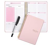 Hopton Planificateur hebdomadaire non daté, carnet de listes de choses à faire, planificateur quotidien A5 avec objectifs hebdomadaires, suivi des habitudes, pour le travail universitaire TDAH (rose